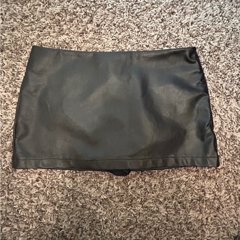 Black Leather Mini Skirt